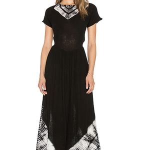 black/white tie dye maxi dress
